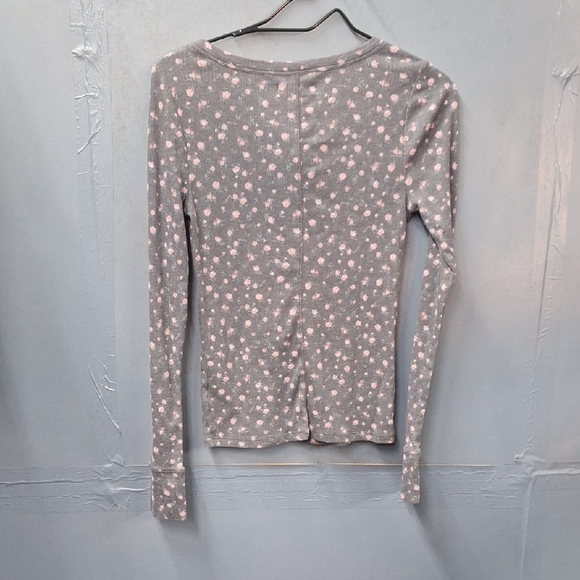 Lucky Brand Gray and Pink Floral Long Sleeve Top - Picture 6 of 6